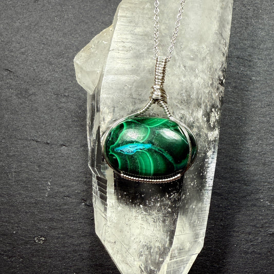 Malachite with Chrysocolla Pendant