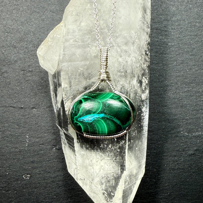 Malachite with Chrysocolla Pendant