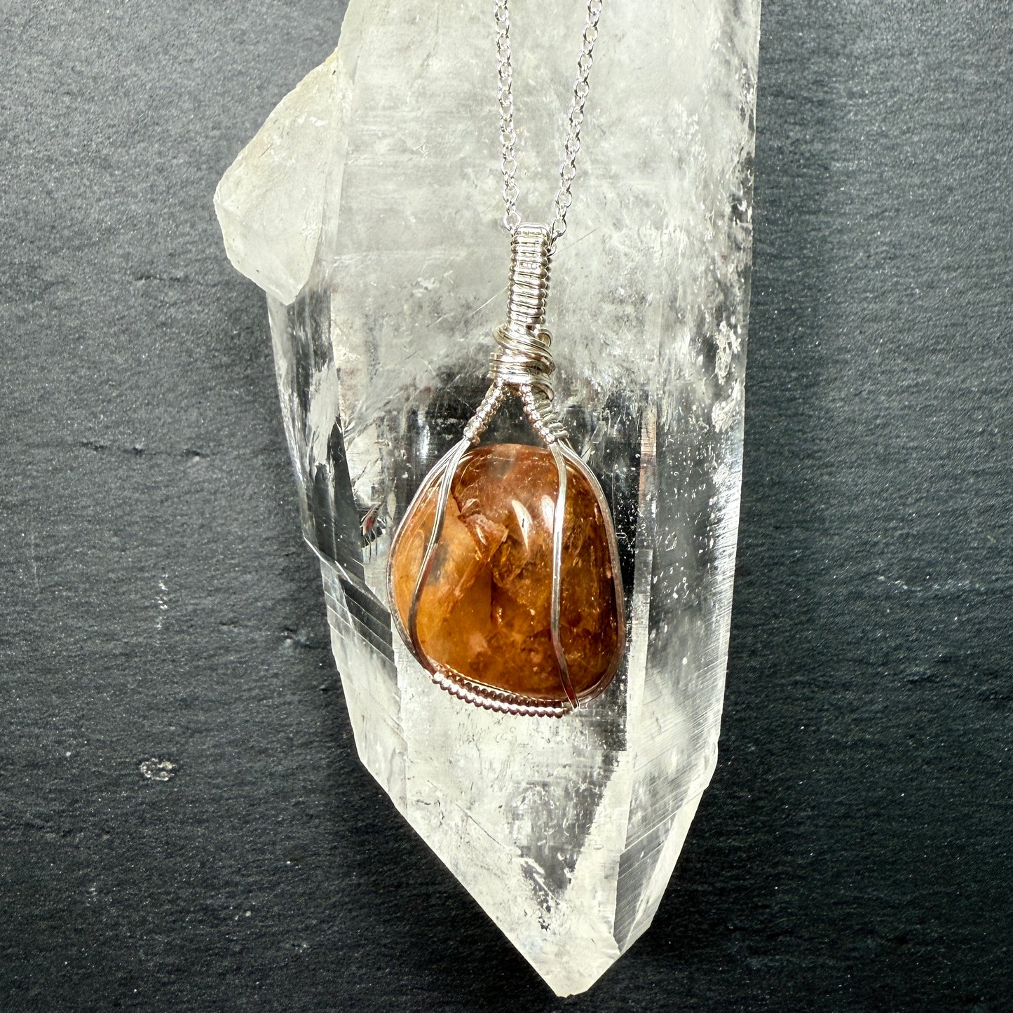 Golden Healer Quartz Crystal Pendant