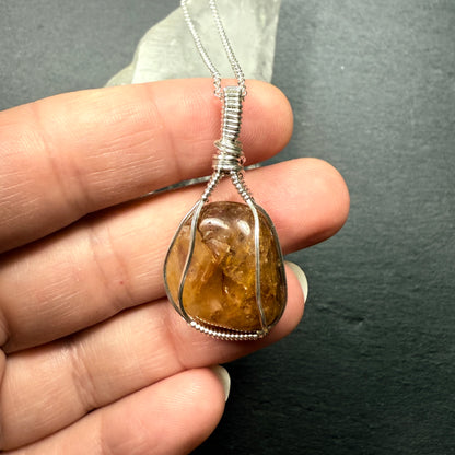 Golden Healer Quartz Crystal Pendant