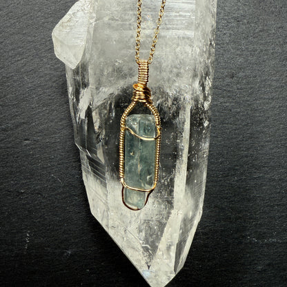Blue Barite Crystal Pendant