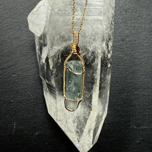 Blue Barite Crystal Pendant
