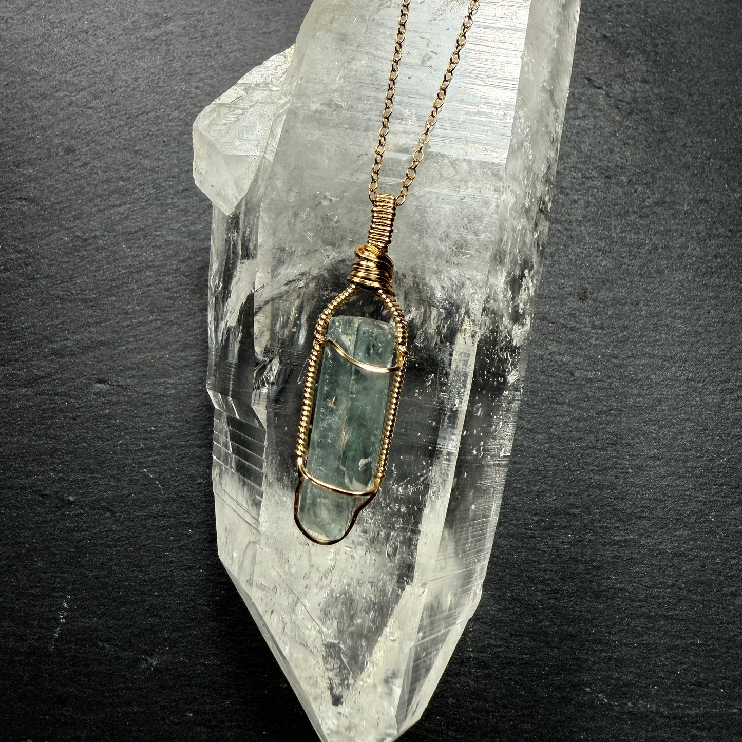 Blue Barite Crystal Pendant