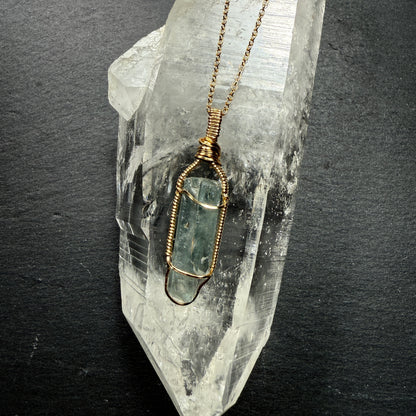 Blue Barite Crystal Pendant
