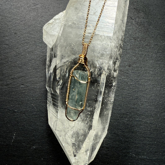 Blue Barite Crystal Pendant
