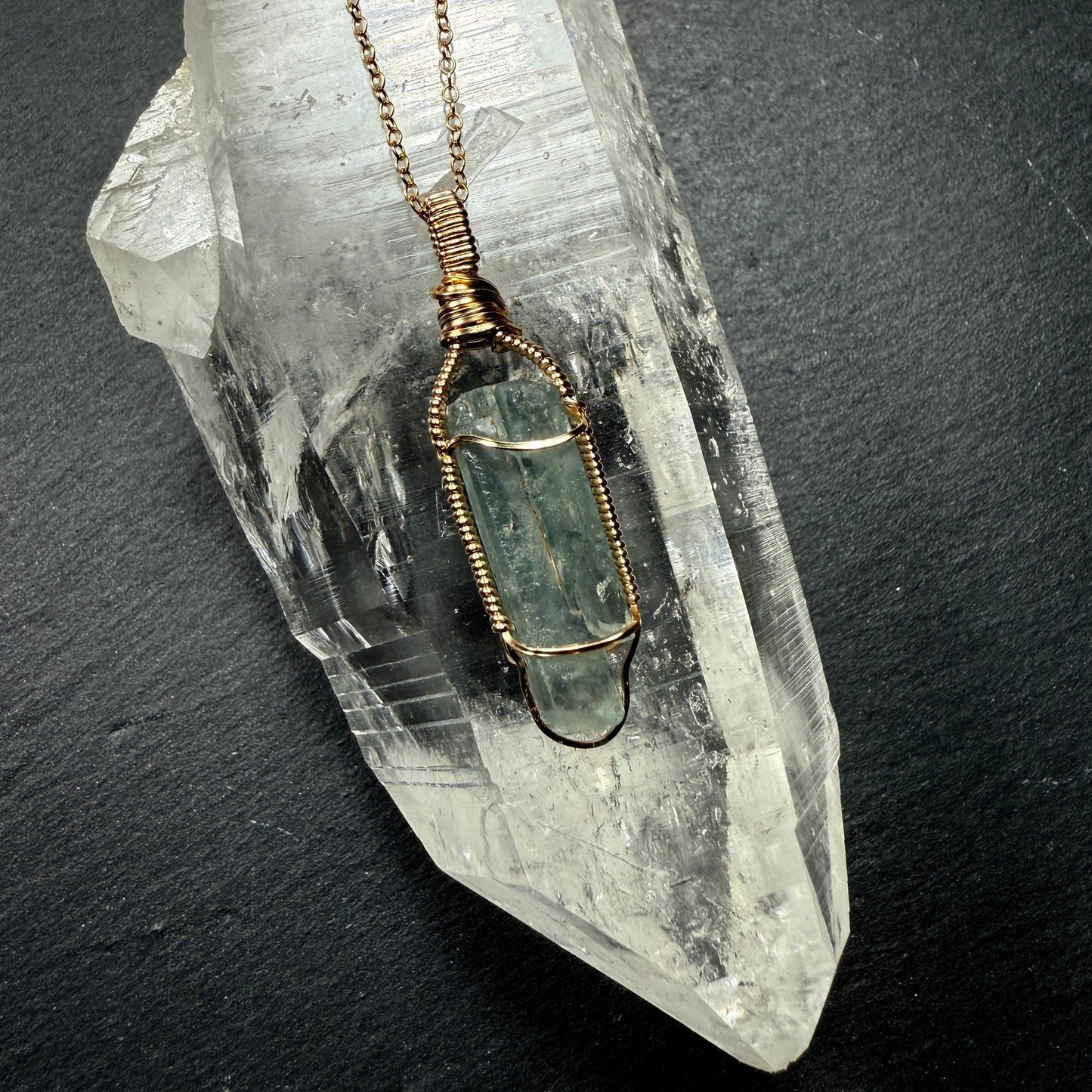 Blue Barite Crystal Pendant