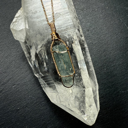 Blue Barite Crystal Pendant