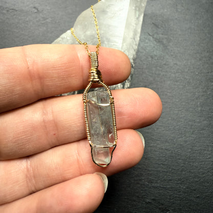 Blue Barite Crystal Pendant