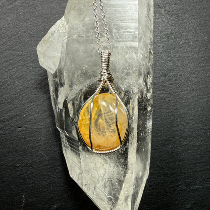 Golden Healer Quartz Crystal Pendant