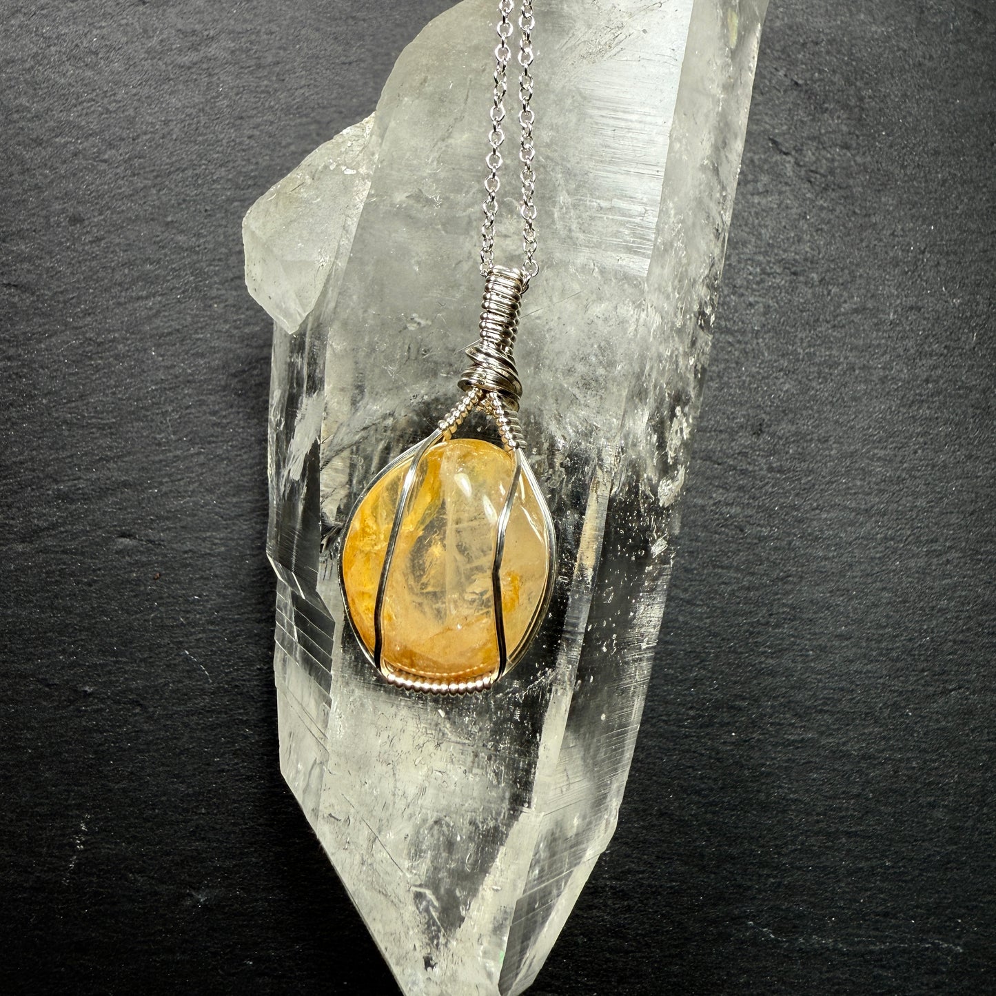 Golden Healer Quartz Crystal Pendant