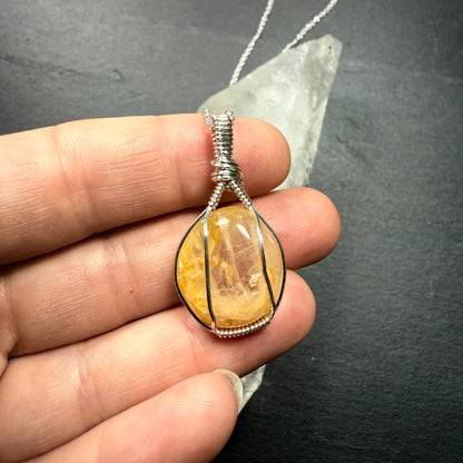 Golden Healer Quartz Crystal Pendant