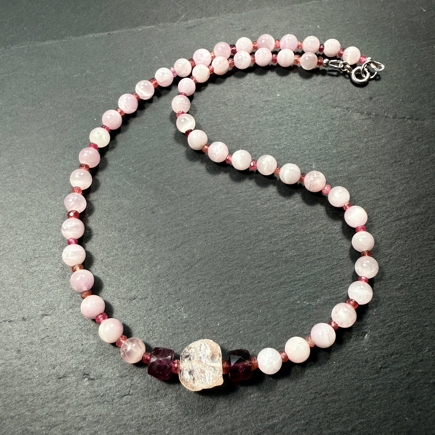 Self-Love Raise Your Vibe Necklace with Rose Quartz, Kunzite, Pink Tourmaline