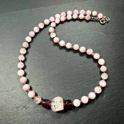 Self-Love Raise Your Vibe Necklace with Rose Quartz, Kunzite, Pink Tourmaline