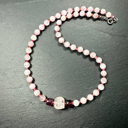 Self-Love Raise Your Vibe Necklace with Rose Quartz, Kunzite, Pink Tourmaline