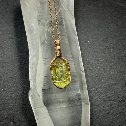 Golden Apatite Crystal Pendant