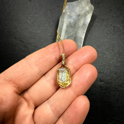 Golden Apatite Crystal Pendant