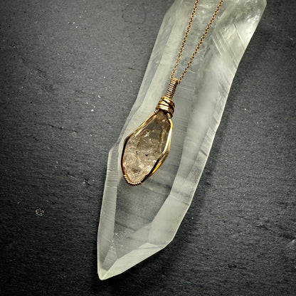 Herkimer Diamond Quartz Crystal Pendant