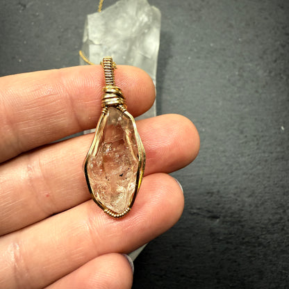 Herkimer Diamond Quartz Crystal Pendant
