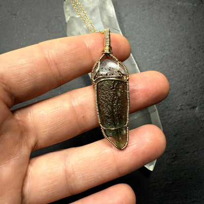 Super 7 and Moldavite Pendant Ascension Tool