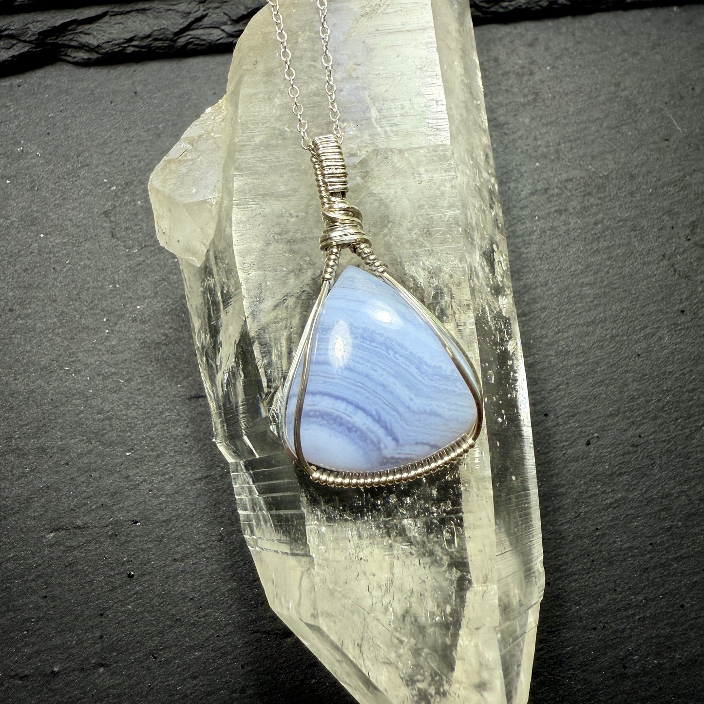 Blue Lace Agate Pendant