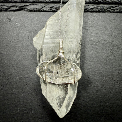 Herkimer Diamond Quartz Crystal Pendant