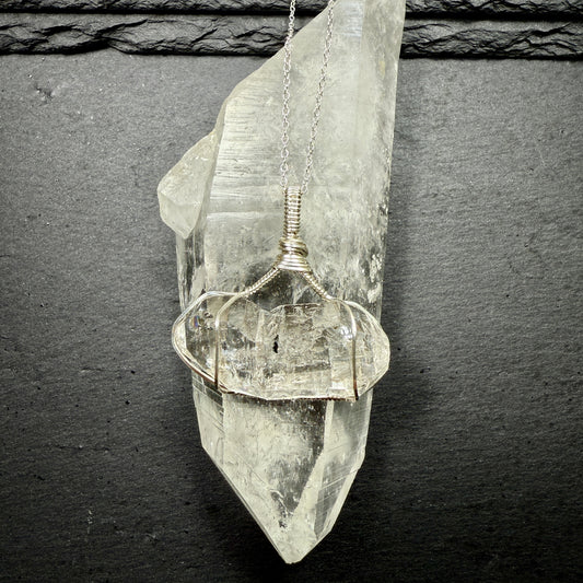 Herkimer Diamond Quartz Crystal Pendant