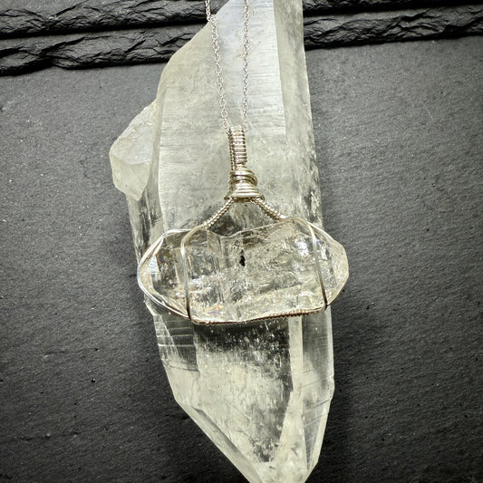 Herkimer Diamond Quartz Crystal Pendant