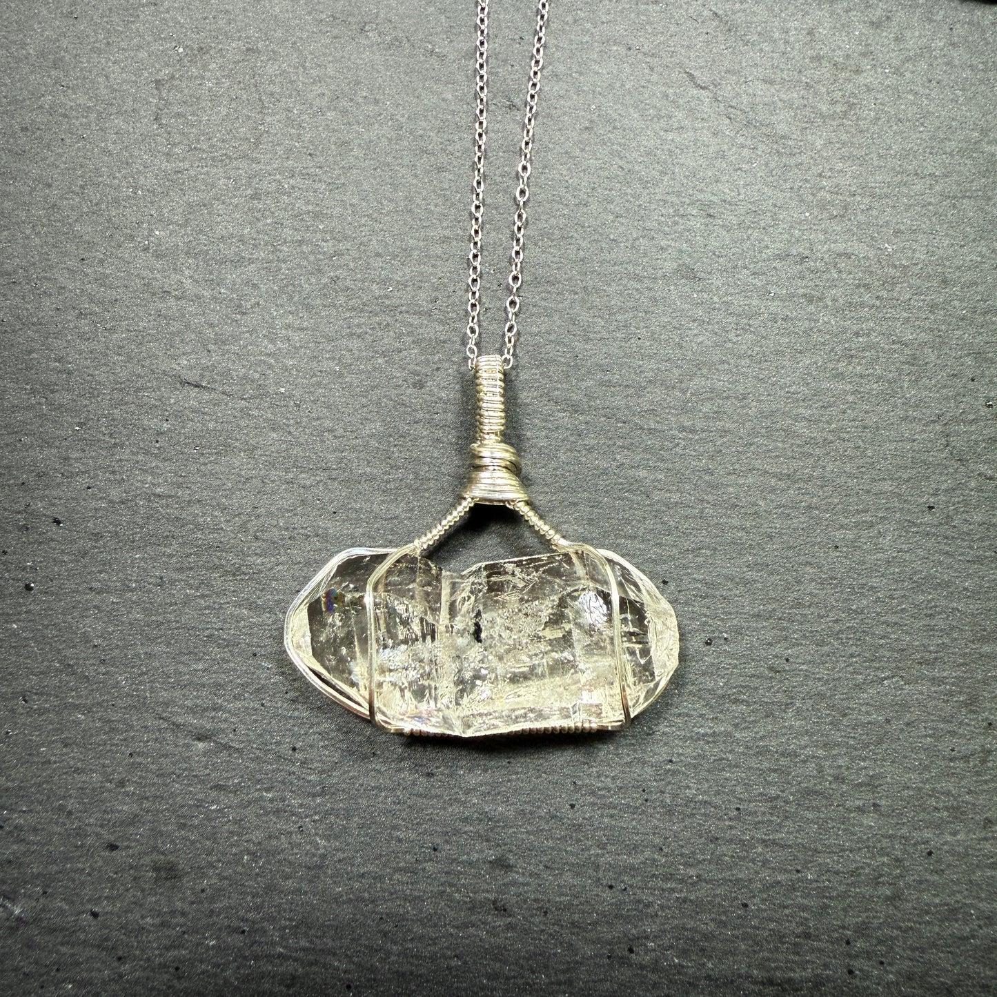 Herkimer Diamond Quartz Crystal Pendant