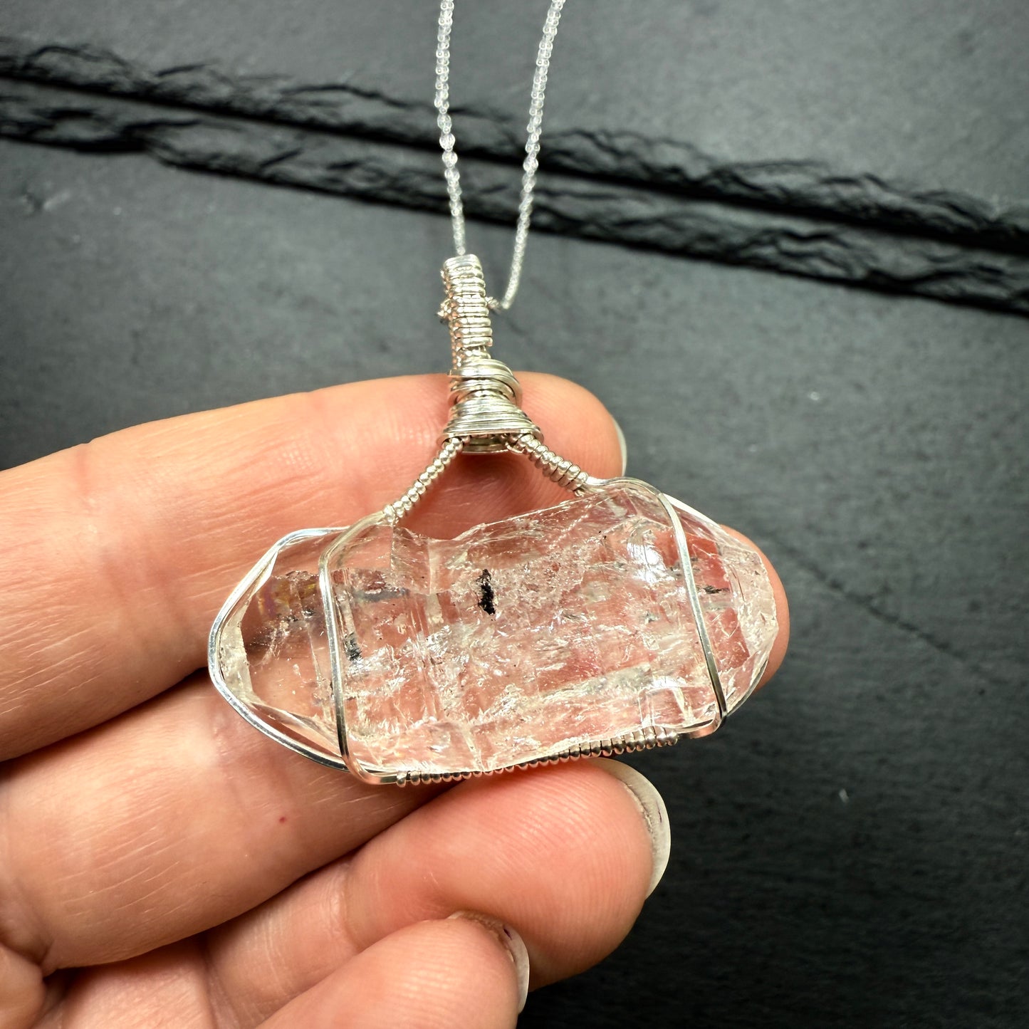 Herkimer Diamond Quartz Crystal Pendant