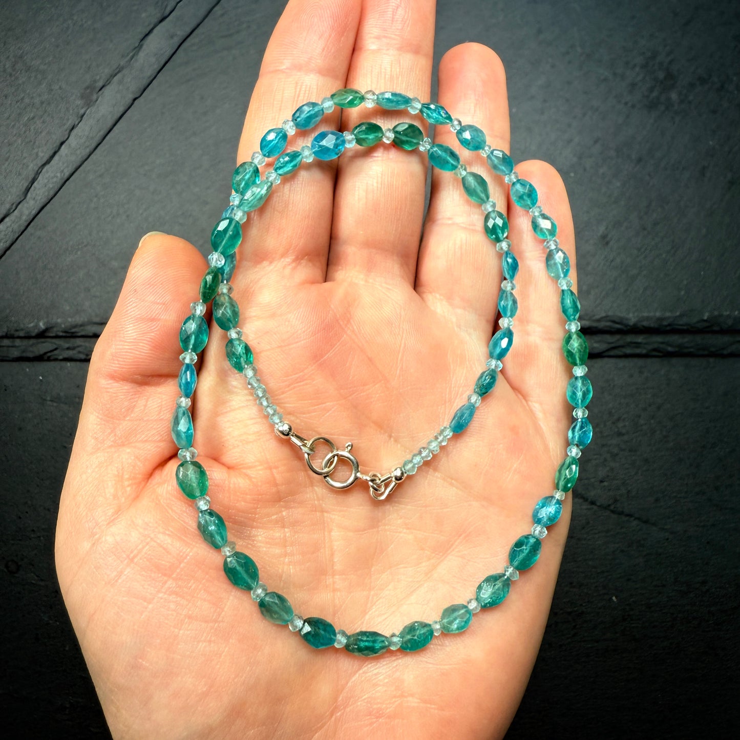 Blue Apatite Gemstone Necklace ~ Inner Vision