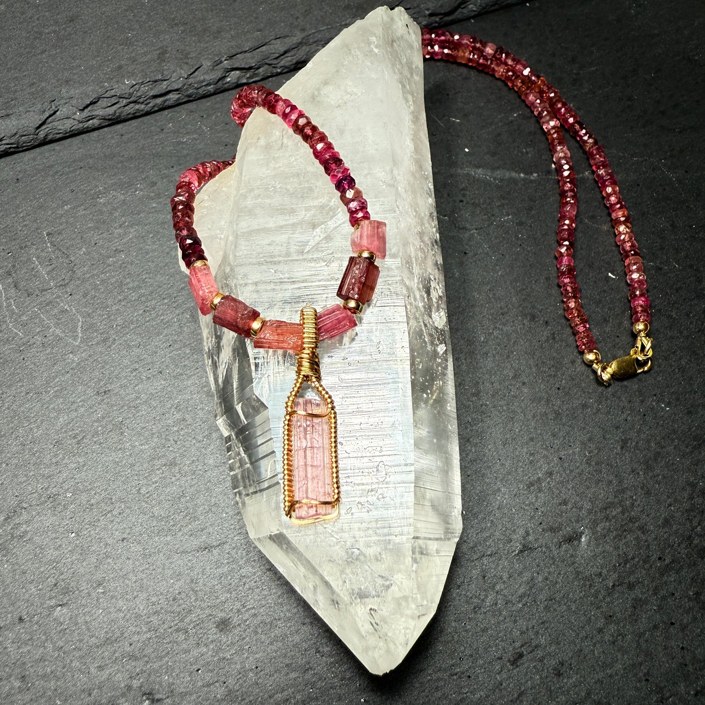 Pink Tourmaline Gemstone Necklace