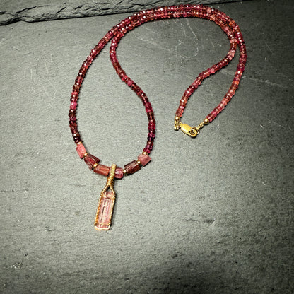 Pink Tourmaline Gemstone Necklace