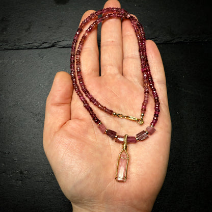 Pink Tourmaline Gemstone Necklace