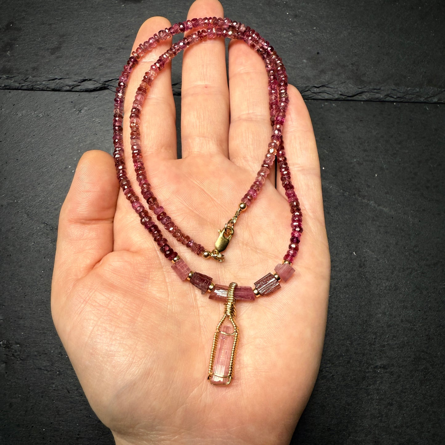 Pink Tourmaline Gemstone Necklace