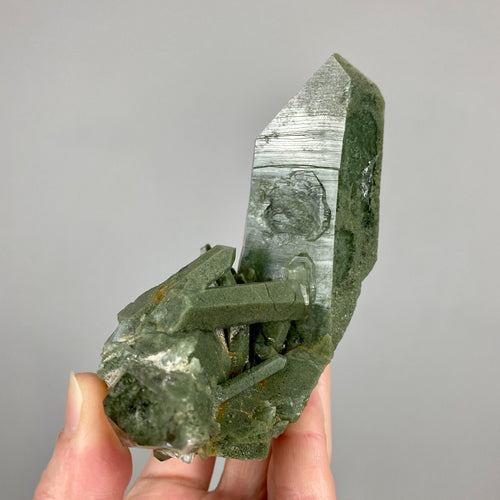 Chlorite Phantom Quartz Crystal Cluster - 5